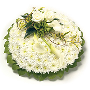 White &amp; Green Massed posy