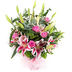 Pink lily and rose classic