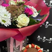 Florist choice Handtied with Classic Cake
